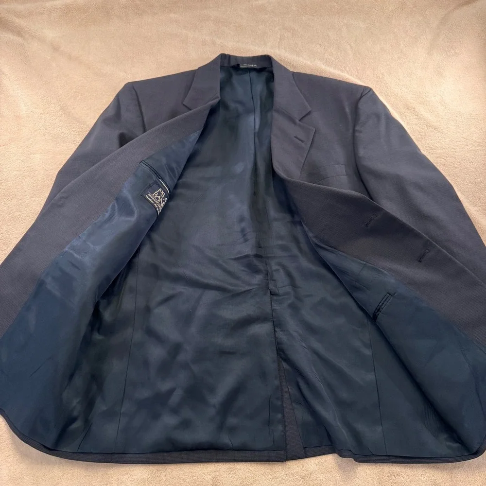 Jos A Bank Business Express Navy Blue 100% Wool 2-Buttn Blazer Sport Coat Sz 40S